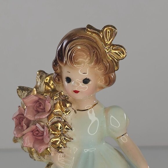 Josef Original Happy Birthday Party Series Karla Figurine Bouquet Roses CHIPS - Picture 8 of 11